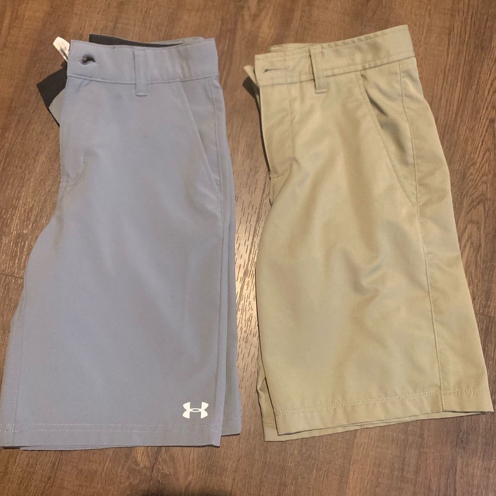 Lot-2 pair; Under Armour golf shorts youth